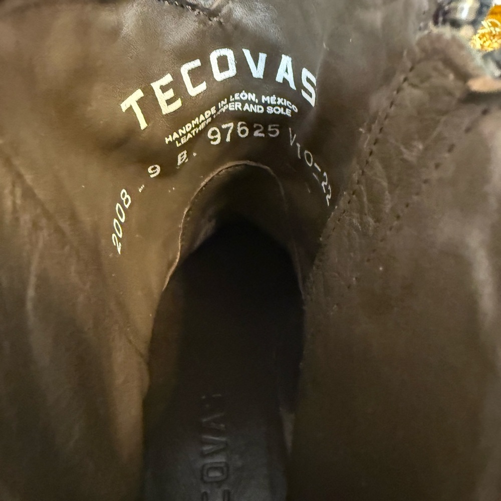 Tecovas The Daisy Black Cowhide Leather Western Ankle Boots w/ Stacked Heel 9 - Picture 8 of 14